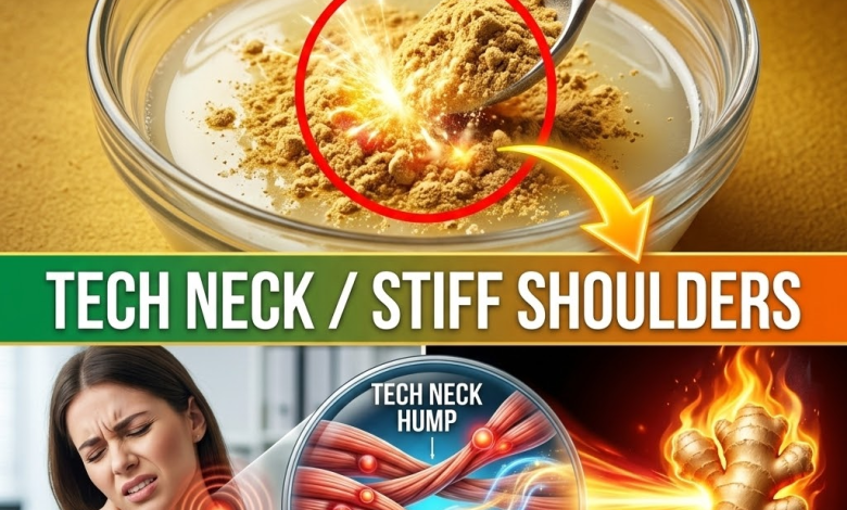Erase the “Tech Neck” Hump! The 60-Second Stretch & 2-Minute Pantry Rub for Stiff Shoulders